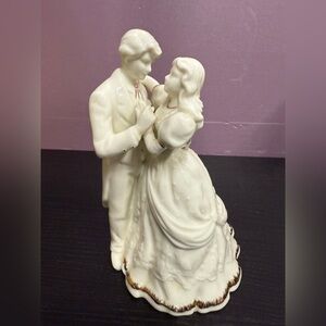 Baum Bros Formalities Elegant Cream and Gold porcelain Figurine Dancing Couple